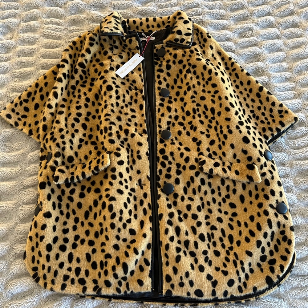 Frances Valentine Cheetah Poncho Vest M